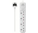 LOGIK L4W4S18 Left-Handed Surge Protected 4-Socket Extension Lead - 4 m thumbnail 1
