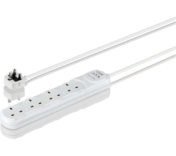 LOGIK L4W4S18 Left-Handed Surge Protected 4-Socket Extension Lead - 4 m - Image 2