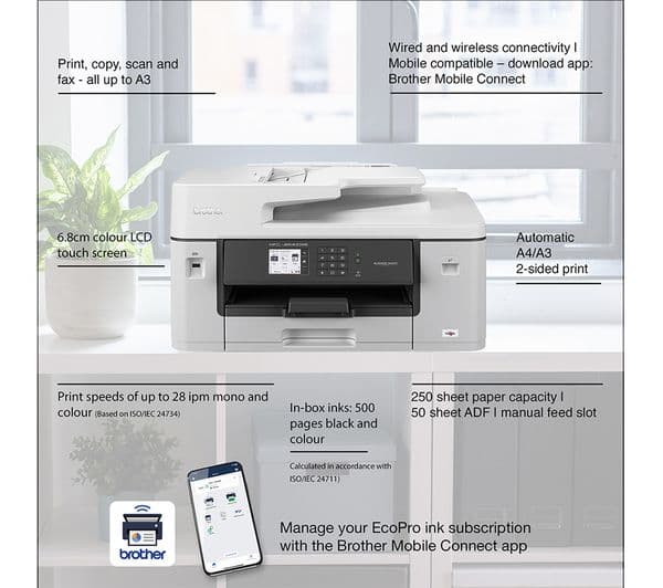 BROTHER EcoPro MFC-J6540DWE All-in-One Wireless Inkjet Printer with Fax - Image 2
