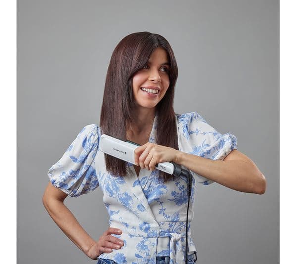 REMINGTON Shine Therapy S8550 Hair Straightener - White & Blue - Image 2