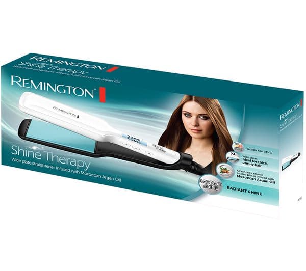 REMINGTON Shine Therapy S8550 Hair Straightener - White & Blue - Image 9