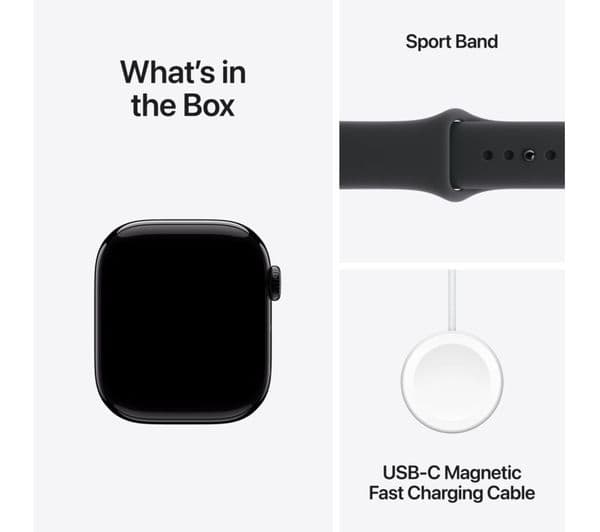 APPLE Watch Series 11 - 42 mm Jet Black Aluminium Case with Black Sport Band, M/L - Image 5
