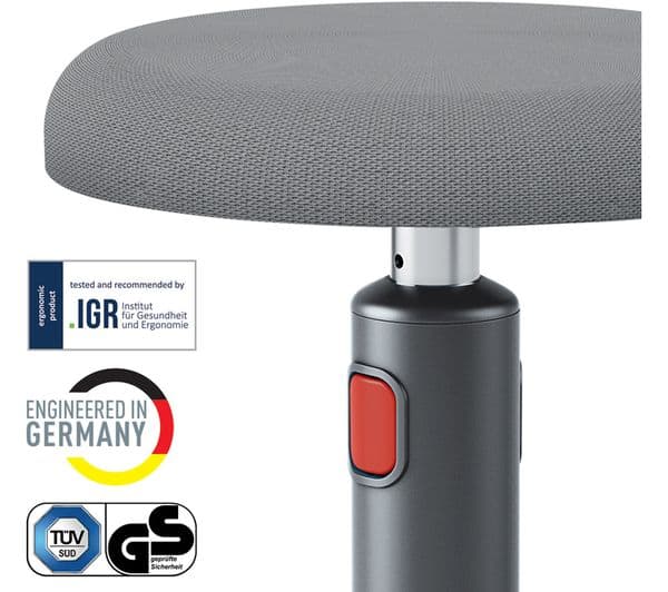 LEITZ Ergo Cosy Sit-Stand Stool - Grey - Image 2