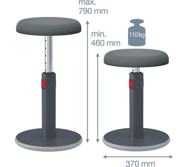 LEITZ Ergo Cosy Sit-Stand Stool - Grey - Image 3
