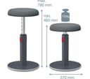 LEITZ Ergo Cosy Sit-Stand Stool - Grey thumbnail 3
