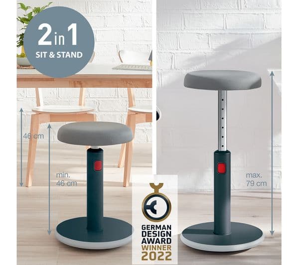 LEITZ Ergo Cosy Sit-Stand Stool - Grey - Image 8