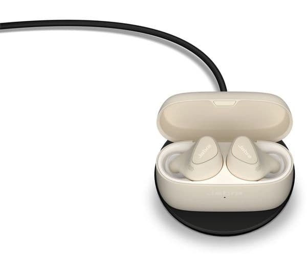 JABRA Elite 5 Wireless Bluetooth Noise-Cancelling Earbuds - Gold Beige - Image 5