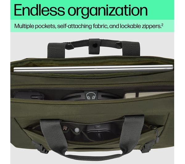 HP Modular 15.6" Laptop Bag Grey & Green - Image 10