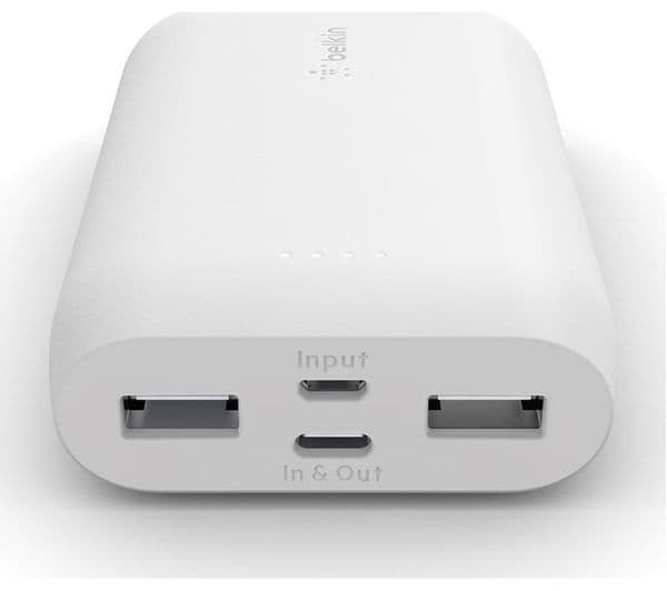 BELKIN F8J267btWHT 10000 mAh Portable Power Bank - White - Image 1