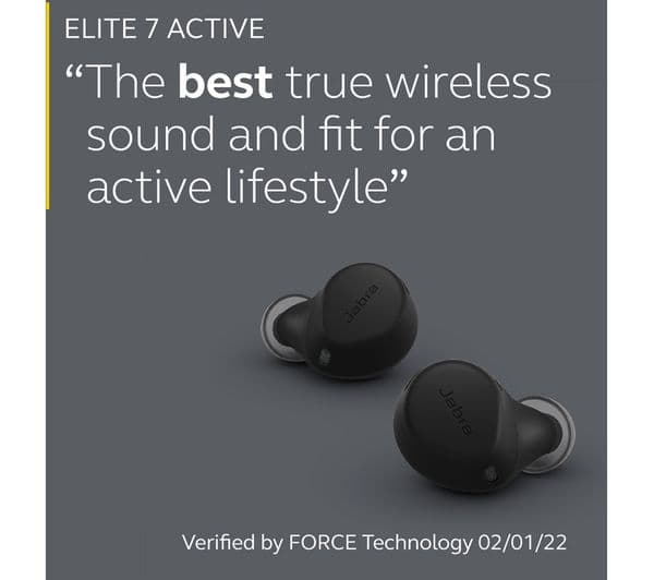 JABRA Elite 7 Active Wireless Bluetooth Noise-Cancelling Earbuds - Black - Image 10