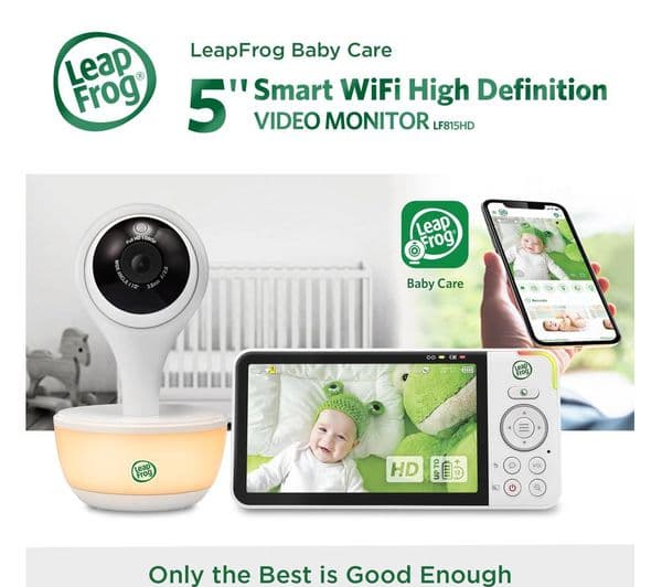 LEAPFROG LF815HD 5" Smart Video Baby Monitor - White - Image 2