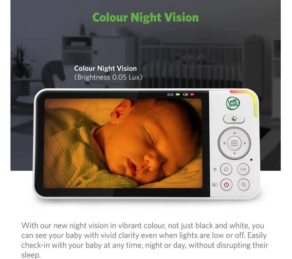 LEAPFROG LF815HD 5" Smart Video Baby Monitor - White - Image 4