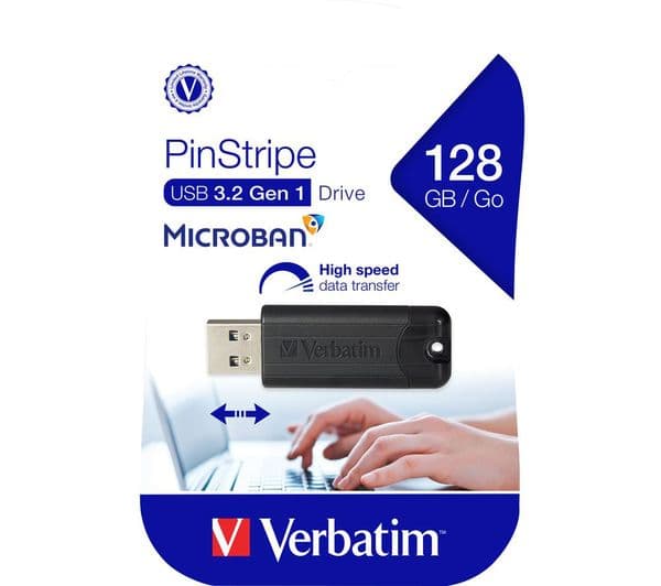 VERBATIM PinStripe 256GB USB 3.2 Black - Image 5