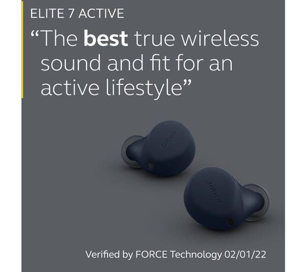 JABRA Elite 7 Active Wireless Bluetooth Noise-Cancelling Earbuds - Navy - Image 5