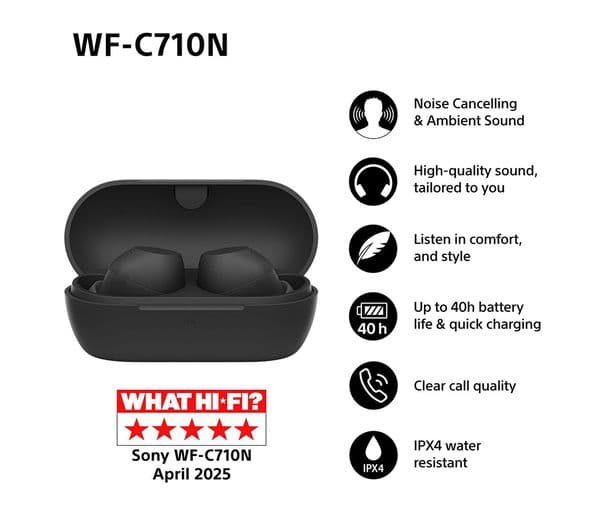 Sony WF-C710N Earbuds Black - Image 9