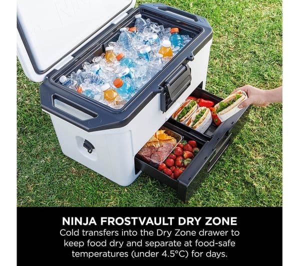 Ninja FB151UKWH FrostVault 47L Hard Cooler with Dry Zone - Cloud White - Image 3
