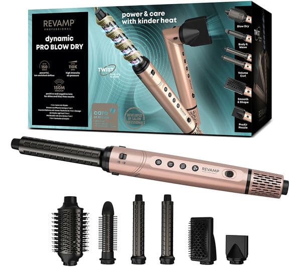 REVAMP Dynamic Radiance Pro Blow Dry 7-in-1 Ionic ​Air Styler - Gold - Image 1