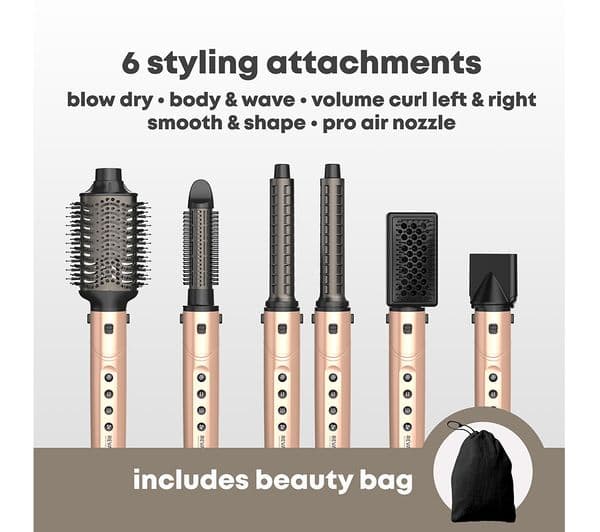 REVAMP Dynamic Radiance Pro Blow Dry 7-in-1 Ionic ​Air Styler - Gold - Image 6