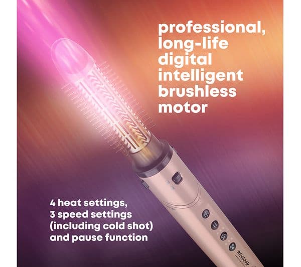 REVAMP Dynamic Radiance Pro Blow Dry 7-in-1 Ionic ​Air Styler - Gold - Image 7