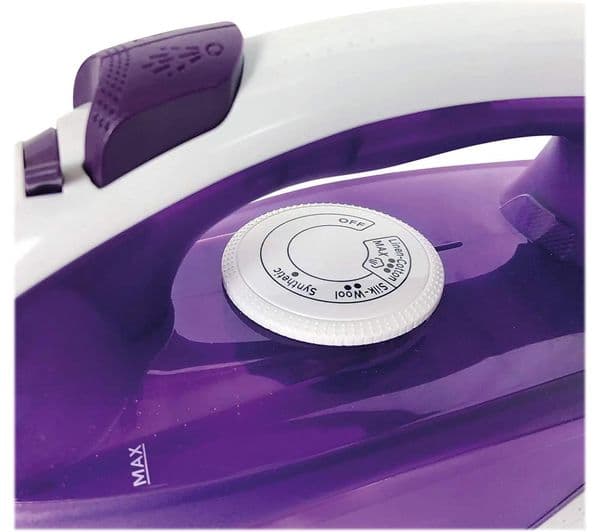 IGENIX PowerSteam IG3122 Steam Iron - White & Purple - Image 3