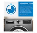 BOSCH Series 6 WGG244F9GB i-DOS 9 kg 1400 Spin Washing Machine - White thumbnail 3