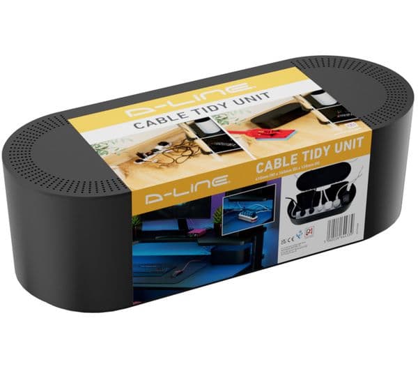 D-LINE EU/CTUSMLB/SW Cable Tidy Unit - Small, Black - Image 3