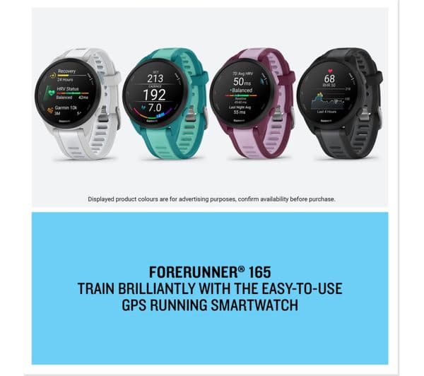 Garmin Forerunner 165 Smartwatch 43mm Turquoise Aqua - Image 4