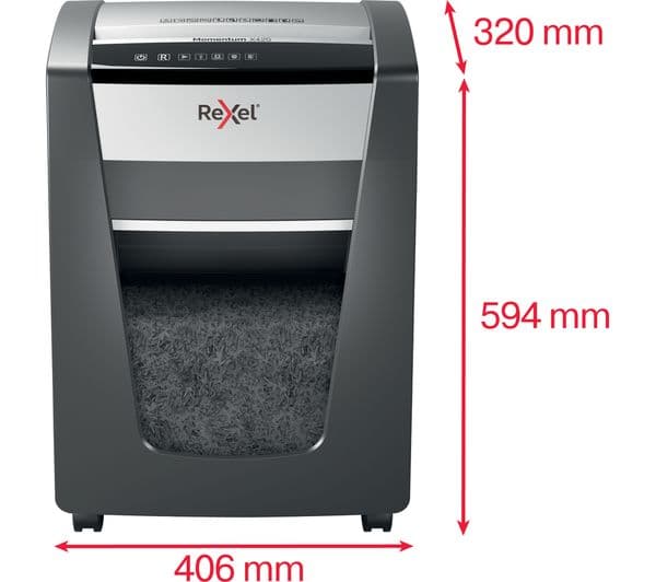 REXEL Momentum X420 Cross Cut Paper Shredder - Image 3