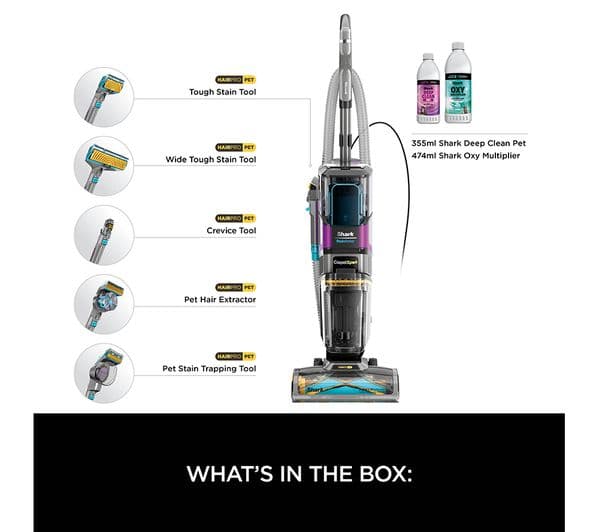 SHARK CarpetXpert HairPro Pet with StainStriker EX300UK Upright Carpet Cleaner - Silver & Fuchsia - Image 9