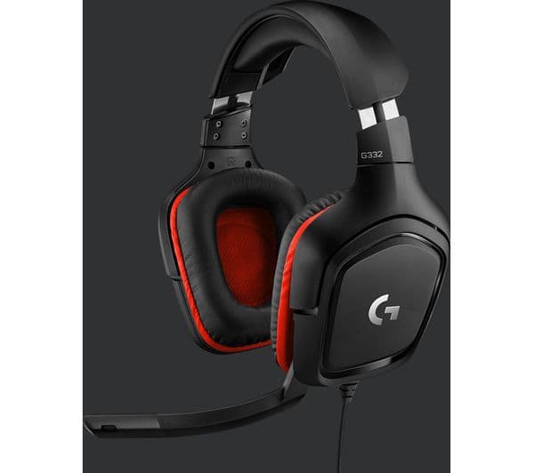 LOGITECH G332 Gaming Headset - Black & Red - Image 6