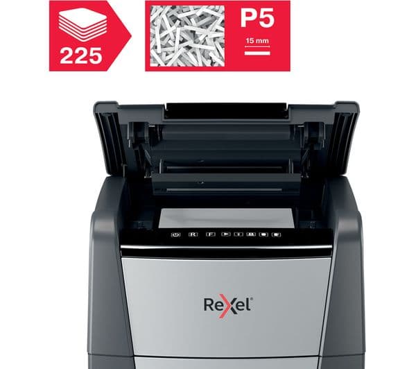 REXEL Optimum AutoFeed+ 225M Micro Cut Paper Shredder - Image 6