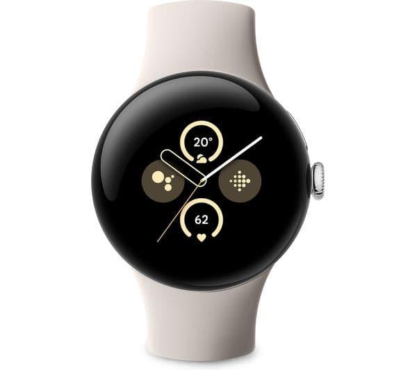 GOOGLE Pixel Watch 2 4G with Google Assistant - Silver, Porcelain Strap - Image 2