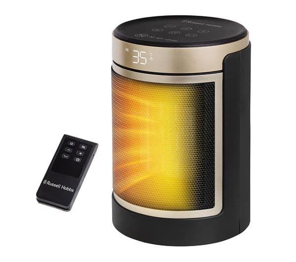 RUSSELL HOBBS RHCH2002G Ceramic Fan Heater - Black & Gold - Image 1