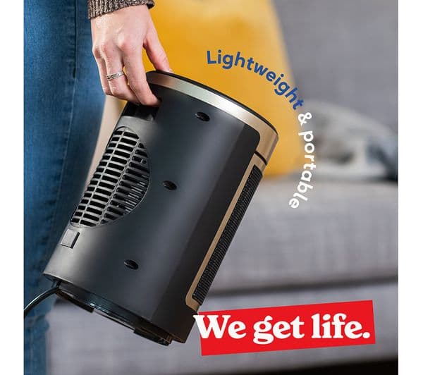 RUSSELL HOBBS RHCH2002G Ceramic Fan Heater - Black & Gold - Image 7