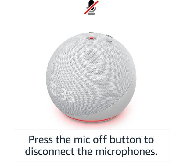 AMAZON Echo Dot (4th Gen) Smart Speaker & Clock with Alexa - Glacier White - Image 2