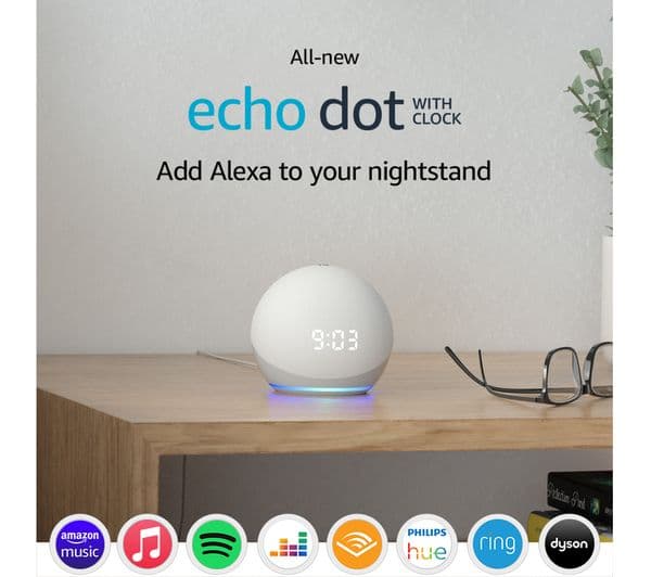 AMAZON Echo Dot (4th Gen) Smart Speaker & Clock with Alexa - Glacier White - Image 6