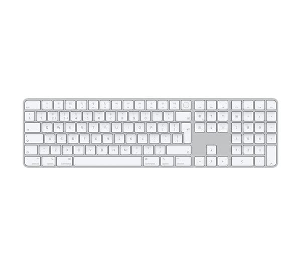 APPLE Magic Wireless Keyboard with Touch ID & Numeric Keypad - White & Silver - Image 1