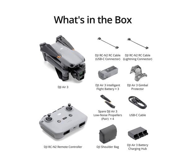 DJI Air 3 Drone Fly More Combo with RC-N2 Remote Controller - Grey - Image 5