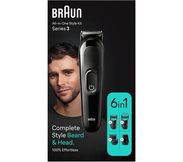 BRAUN Series 3 MGK3410 6-in-1 Styling Kit - Black - Image 1