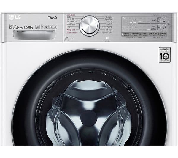 LG EZDispense with TurboWash 360 V11 FWV1128WTSA WiFi-enabled 12 kg Washer Dryer - White - Image 4