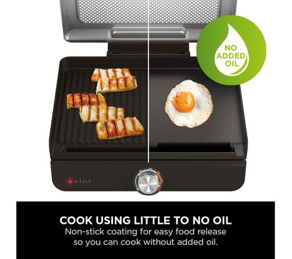 Ninja Sizzle GR101UK Indoor Grill & Flat Plate - Grey - Image 8