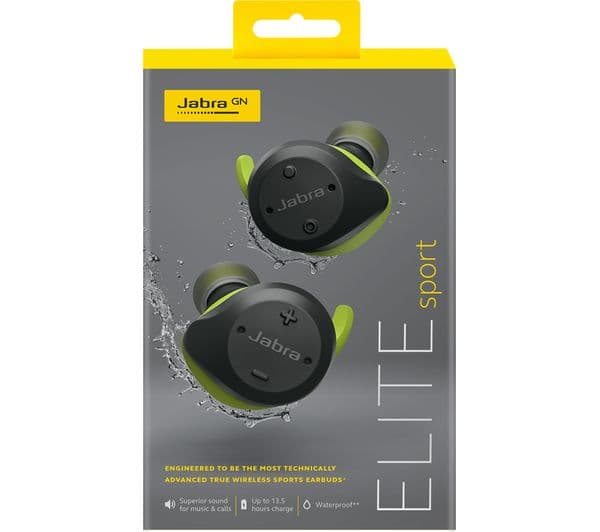 JABRA Elite Sport Wireless Bluetooth Headphones - Grey & Green - Image 8