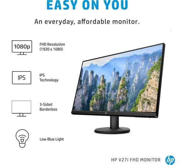 HP V27i Full HD 27" IPS LCD Monitor - Black - Image 2