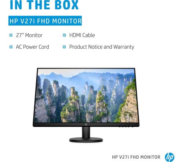 HP V27i Full HD 27" IPS LCD Monitor - Black - Image 3