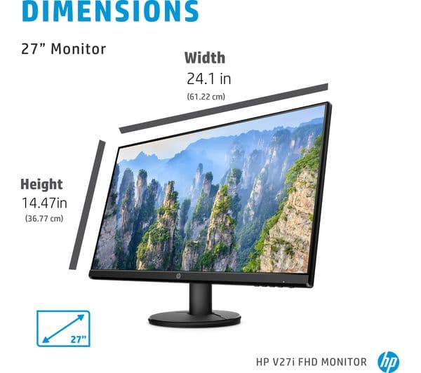 HP V27i Full HD 27" IPS LCD Monitor - Black - Image 5
