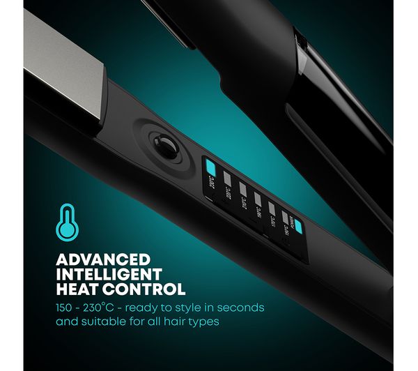 REVAMP Steamcare Ceramic Hair Straightener - Black - Image 3