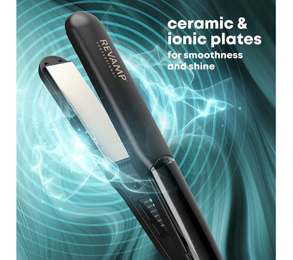 REVAMP Steamcare Ceramic Hair Straightener - Black - Image 9