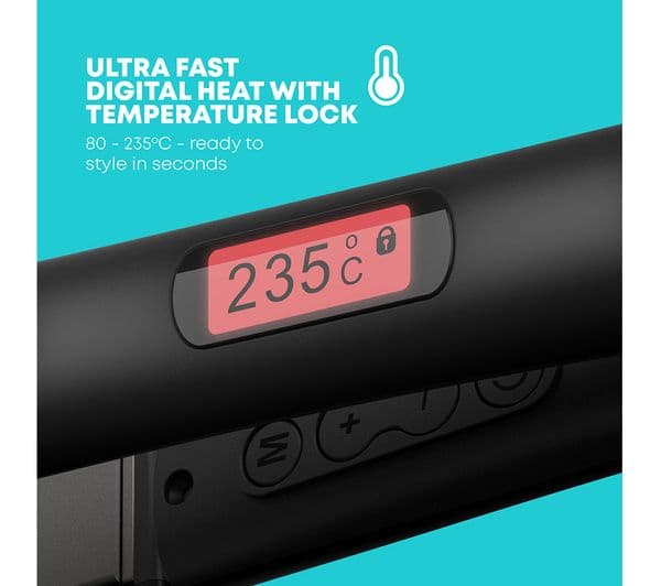 REVAMP Progloss Digital Ceramic Hair Straightener - Black - Image 4