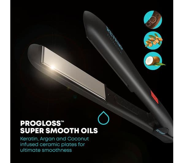 REVAMP Progloss Digital Ceramic Hair Straightener - Black - Image 6