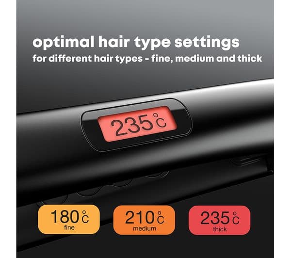 REVAMP Progloss Digital Ceramic Hair Straightener - Black - Image 8